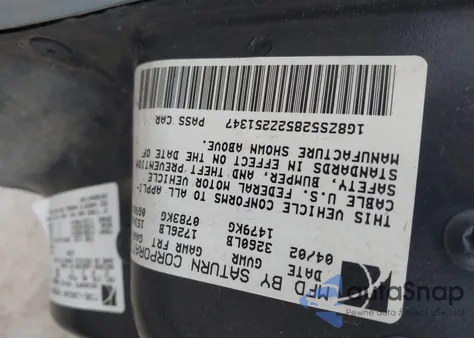 2002 Saturn Sl Sl (M5) из США, поврежденный, VIN 1G8ZS52852Z251347